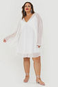 Vestido Curto Boho Celeste Off-White Vestido Curto Boho Celeste Off-White