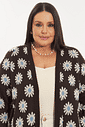 Cardigan De Tricô Margarida Floral