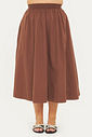 Saia Midi Algodão Carolina Marrom