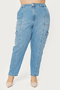 Calça Reta Cargo Dominique Jeans Calça Reta Cargo Dominique Jeans