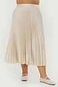 Saia Midi Plissada Melissa Marfim Saia Midi Plissada Melissa Marfim