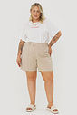 Short Alfaiataria De Algodão Fiorella Aveia