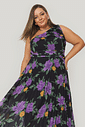 Vestido Plissado Midi Aurora Floral Vestido Plissado Midi Aurora Floral
