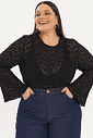 blusa de renda plus size preta