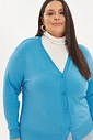 Cardigan Leve Tricô Bella Azul