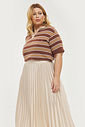 Saia Midi Plissada Melissa Marfim Saia Midi Plissada Melissa Marfim