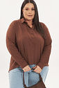Camisa De Linho Georgina Marrom Camisa De Linho Georgina Marrom