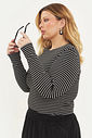 Blusa Manga Longa Safira Listrado Blusa Manga Longa Safira Listrado