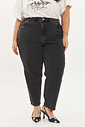 calça jeans de algodão modelagem mom plus size