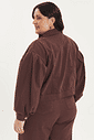 jaqueta de sarja plus size marrom
