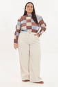 Blusa De Tule Manga Longa Mirela Gingham