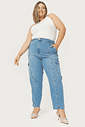 Calça Reta Cargo Dominique Jeans Calça Reta Cargo Dominique Jeans