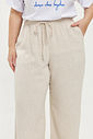 Calça Pantalona Linho Chloe Natural Calça Pantalona Linho Chloe Natural
