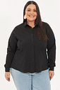 Camisa Slim Tricoline Alberta Prerto camisa alfaiataria slim tricoline preta pluis size