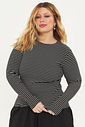 Blusa Manga Longa Safira Listrado Blusa Manga Longa Safira Listrado