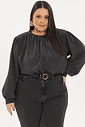 Blusa Acetinada Manga Longa Tainá Preto