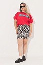 Saia Curta Sarja Zoey Animal Print Saia Curta Sarja Zoey Animal Print