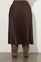 Saia Midi Plissada Melissa Marrom