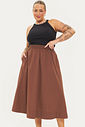 Saia Midi Algodão Carolina Marrom Saia Midi Algodão Carolina Marrom