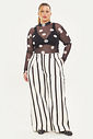 Calça Pantalona De Sarja Samira Listrado Calça Pantalona De Sarja Samira Listrado