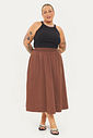 Saia Midi Algodão Carolina Marrom Saia Midi Algodão Carolina Marrom
