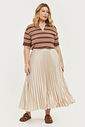 Saia Midi Plissada Melissa Marfim Saia Midi Plissada Melissa Marfim