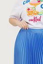 Saia Midi Plissada Melissa Azul