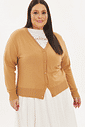 Cardigan Leve Tricô Bella Camel