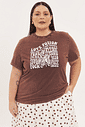 T-shirt De Algodão Festival Marrom