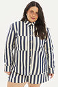 Camisa Listrada Victória Jeans Camisa Listrada Victória Jeans