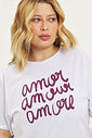 T-shirt De Algodão Amour Off-White T-shirt De Algodão Amour Off-White