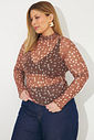 Blusa De Tule Zoey Deer Animal Print