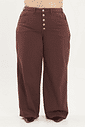 Calça Reta De Sarja Olga Marrom
