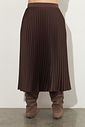 Saia Midi Plissada Melissa Marrom