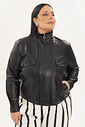 jaqueta de couro p.u plus size