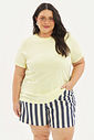 Short Listrado Victória Jeans Short Listrado Victória Jeans