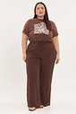 Calça Pantalona Linho Chloe Marrom Calça Pantalona Linho Chloe Marrom