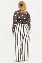 Calça Pantalona De Sarja Samira Listrado Calça Pantalona De Sarja Samira Listrado