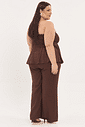 Blusa Peplum Chloe Marrom Blusa Peplum Chloe Marrom