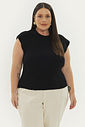 Blusa Sem Manga Tricô Duna Preto Blusa Sem Manga Tricô Duna Preto