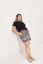 Saia Curta Sarja Zoey Animal Print Saia Curta Sarja Zoey Animal Print