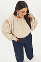 Blusa Acetinada Manga Longa Tainá Natural