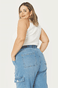 Calça Reta Cargo Dominique Jeans Calça Reta Cargo Dominique Jeans