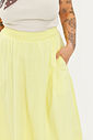 Saia Midi Algodão Carolina Amarelo