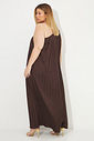 Vestido Longo Plissado Melissa Marrom