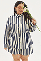 Camisa Listrada Victória Jeans Camisa Listrada Victória Jeans