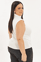 Regata Gola Alta Tricô Monalisa Off-white regata de tricô plus size
