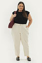 Calça Mom De Sarja Trento Bege