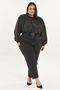 Blusa Acetinada Manga Longa Tainá Preto