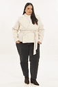Regata Gola Alta Tricô Monalisa Off-white regata gola alta de tricô plus size